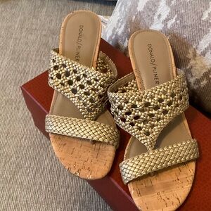 Donald J. Pliner Gold Woven Sandals